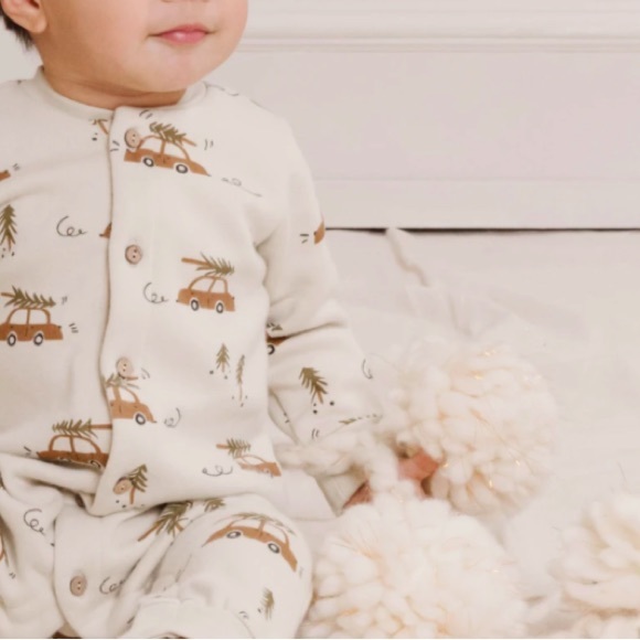 Rylee + Cru Other - Rylee + Cru Home for the Holidays fleece jumpsuit 0-3m